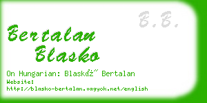 bertalan blasko business card